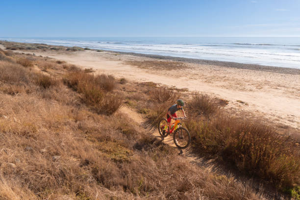 istock A Boy Riding His Mountain Bike Along the Ocean 1419647142