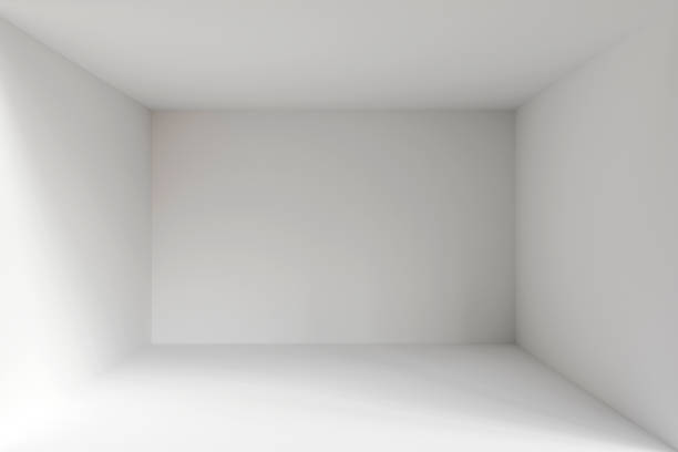 Empty white room stock photo