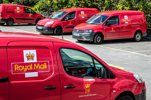 Dorking, Surrey Hills, London, UK, August 26 2022, Royal Mail Post Office Delivery Vans Parked With No People
