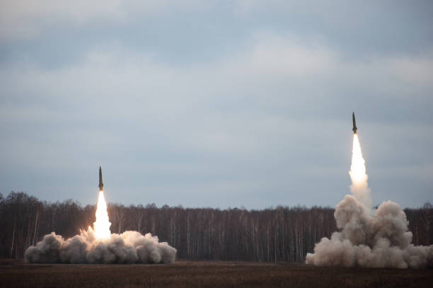 istock Launch of military missiles 1419649906