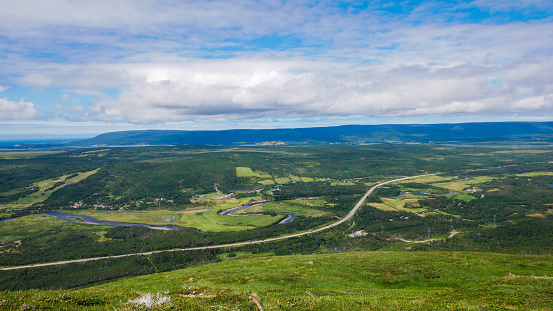 View from the Starlite Trail in Newfoundland — TCH, forest and mountains. It was a beautiful day