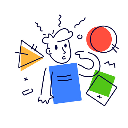 Character Solves Problem Transparent Background Thoughtful Abstract Character Solves Problem Thoughts And Geometric ...