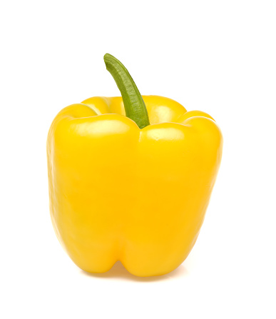 Fresh yellow bell pepper on white background