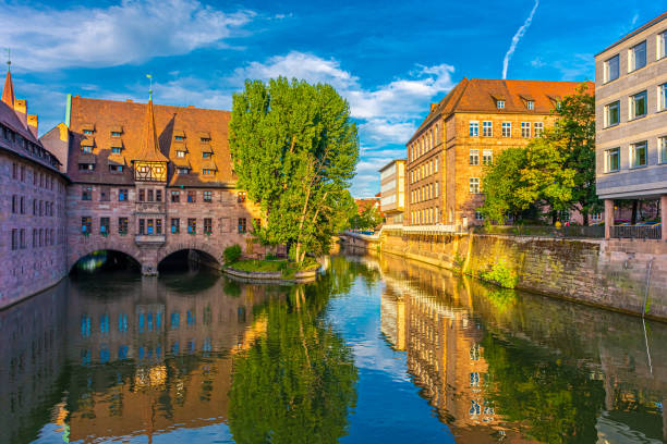 istock Nuremberg, Germany, 27 July 2020 : Beautiful reflection on the canal 1419657870