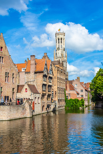 The beautiful Rozenhoedkaal Canal in Bruges, Belgium