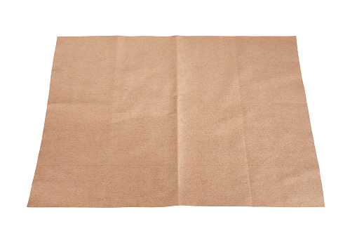 Open cleaning cloth isolated on the white background with clipping path