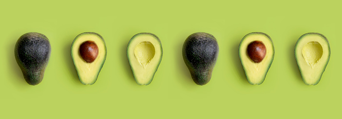 Avocados in halves