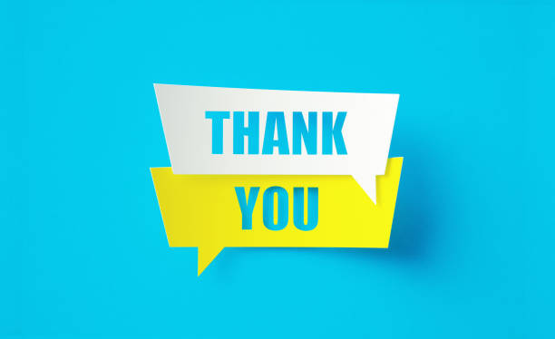 istock Thank You Written Yellow And White Speech Bubbles Sitting Over Blue Background 1419680878