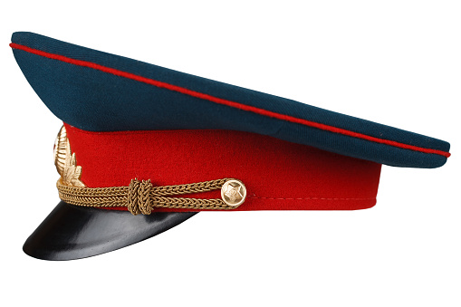 Soviet Army officer forage cap isolated on white background