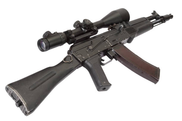 istock Modern model AK - 105 assault rifle with optic scope 1419708834