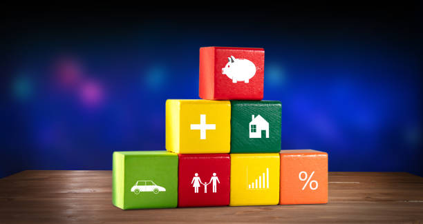 istock piggy bank icon on cubes 1419711294