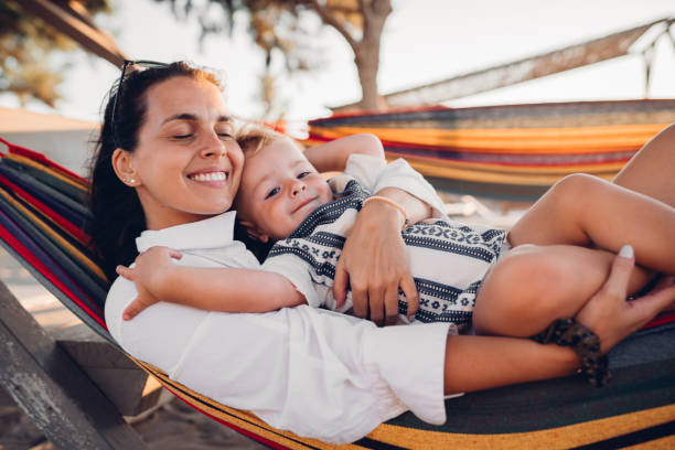 istock Hammock mom and baby son 1419718470