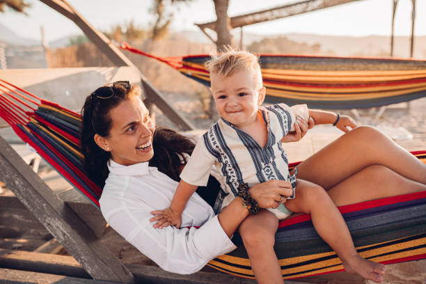 istock Hammock mom and baby son 1419718838