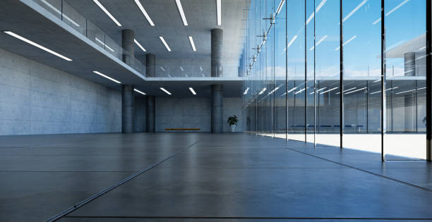 istock Modern glass wall commercial buildings reception lobby hall 1419723790