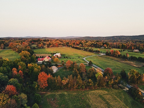 Aerial Photography of Wooded rural area in Upstate New York. Nature images from tree covered mountains, Hudson Valley NY