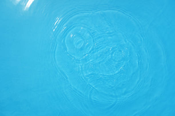 istock Defocus blurred transparent blue colored clear calm water surface texture with splashes and bubble. Trendy abstract nature background. Water wave in sunlight with copy space. Blue watercolor shining. 1419727481