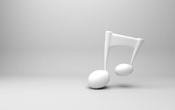istock 3D rendering of music symbols and white background 1419731593