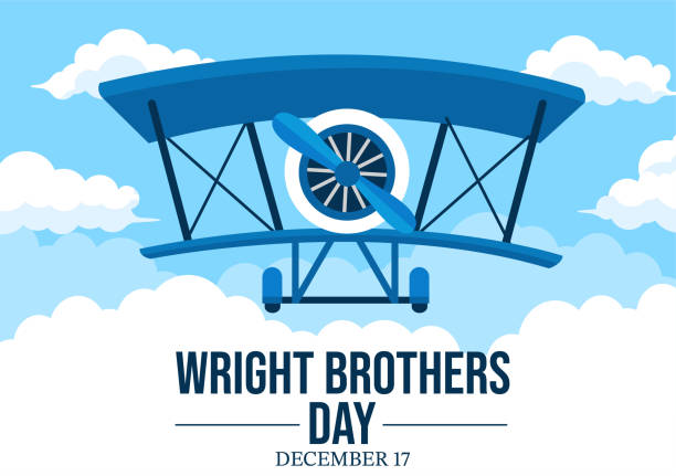 Wright Brothers Day on December 17th Template Hand Drawn Cartoon Illustration of the First Successful Flight in a Mechanically Propelled Airplane Wright Brothers Day on December 17th Template Hand Drawn Cartoon Illustration of the First Successful Flight in a Mechanically Propelled Airplane wright brothers stock illustrations