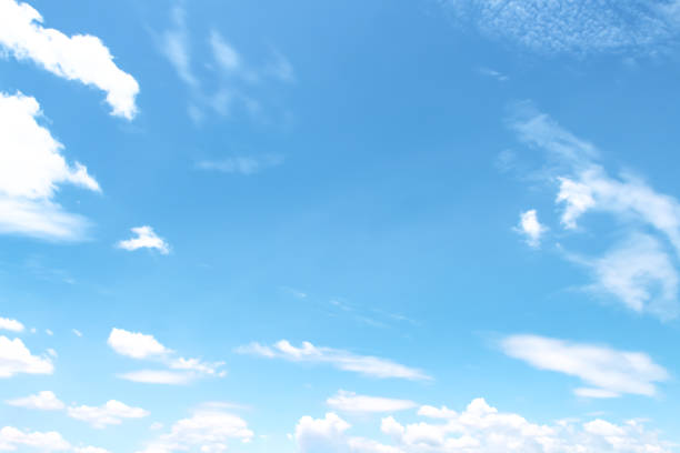 istock Scenic clouds on vast bright blue sky on vast background and copy space  images 1419754929