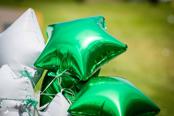 istock Star Balloons Green & White 1419760145
