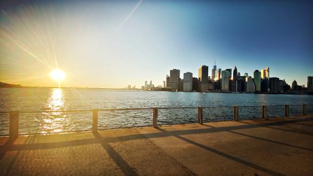 istock Sunset on Manhattan over New York Harbor 1419766359
