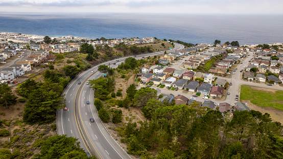 High quality stock photos of Highway 1 in Pacifica, California.