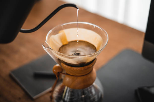 istock Chemex for brewing coffee,Coffee chemex pour over coffee maker and drip kettle 1419773382