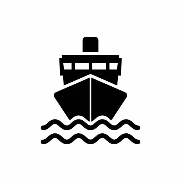 Vector illustration of Simple And Clean Ship Icon Vector