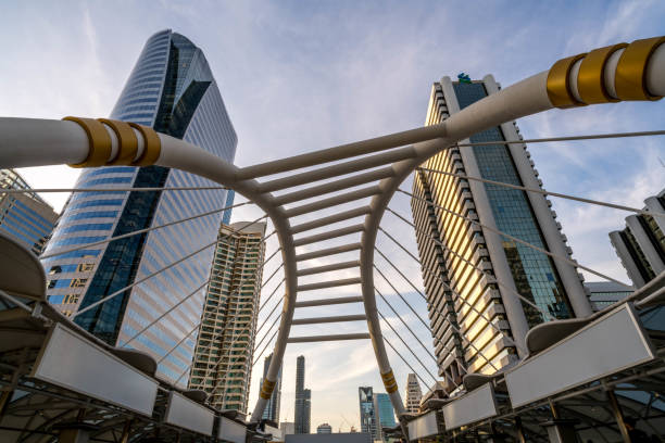 istock Pedestrian bridge and skyscrapers in Bangkok 1419776521