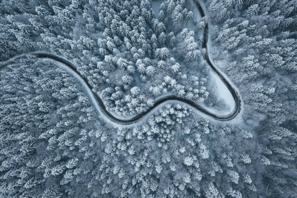 istock Aerial View On Winding Road 1419784232