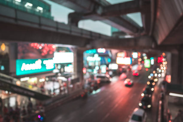 blur background at siam. - siam square imagens e fotografias de stock