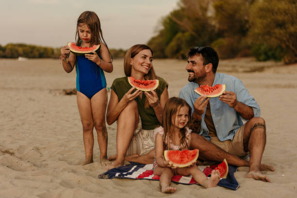 istock Family on beach picnic day 1419788466