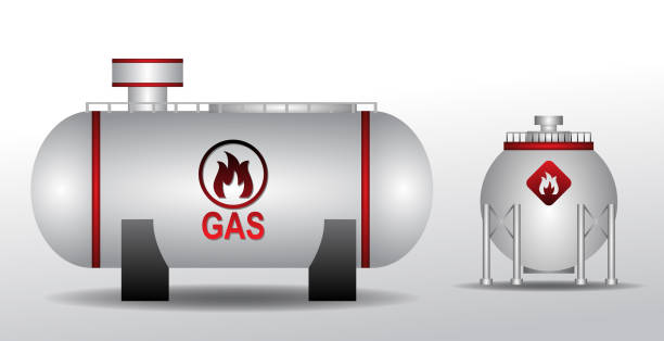 Print gas and fuel storage oxygen tank set. flammable 

gas cylinder container. gas cylinder containers 

of different types. gas cylinder stock illustrations