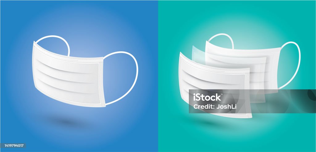 Three Mask Vector Three Layers White Medical Mask Vector Stock Illustration - Download ...