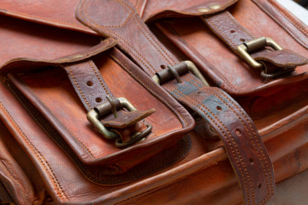 istock The old bag in leather buffalo with locks 1419795452