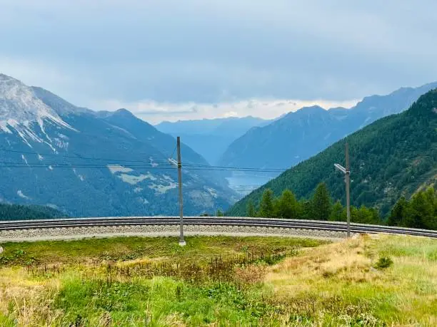 View from the Berninapass to Italy