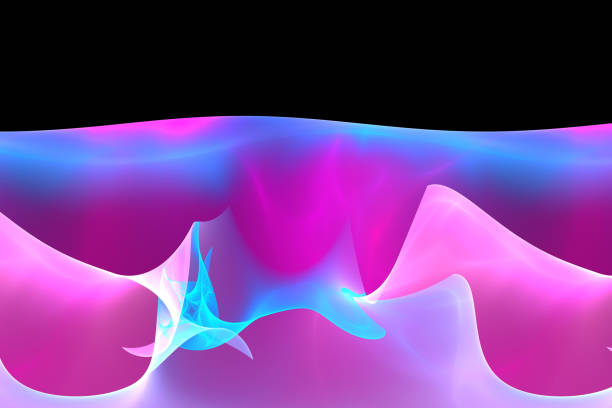 istock Abstract futuristic composition in blue purple tones on a black background 1419799099