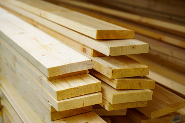 istock wooden boards and slabs in the hardware store. 1419799315