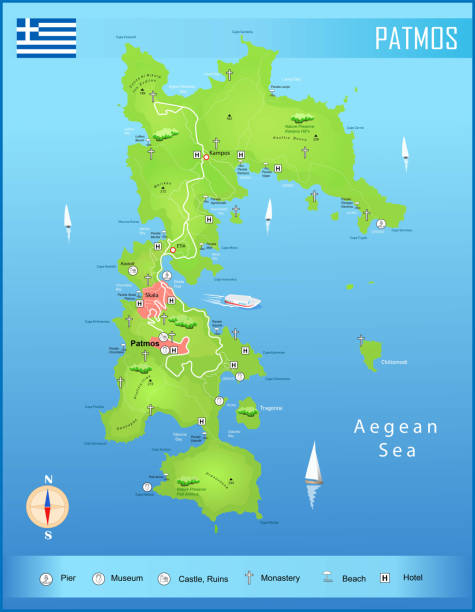 80 Patmos Island Stock Royalty Free Vector Graphics Patmos 