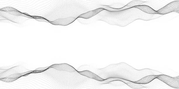 3dダイナミックダブルデジタル波。スマートテクノロジーの波。フローデジタル構造。サイバー技術の背景。ベクターイラストレーション。 - white background concepts three dimensional shape order点のイラスト素材／クリップアート素材／マンガ素材／アイコン素材
