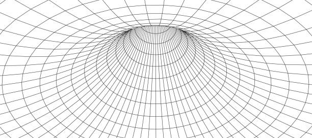 istock Wireframe abstract tunnel. 3D tunnel grid. Futuristic 3d portal. Network cyber technology. Vector illustration. 1419806094