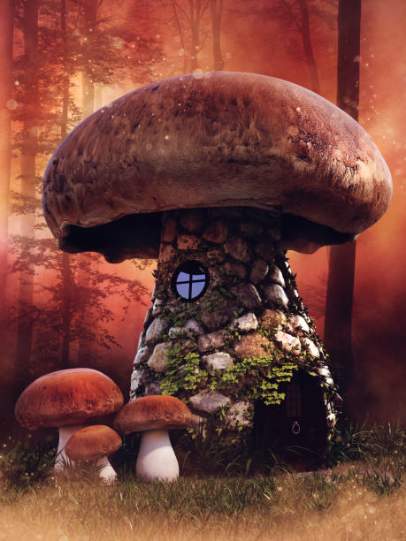 istock Mushroom cottage with small mushrooms 1419810136