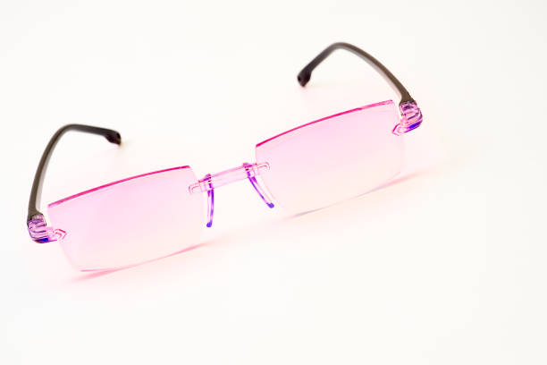 istock Pink glasses for vision on a white background. 1419815019