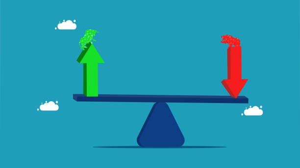 istock Stock trading. Balance between bear and bull market. vector illustration 1419817042