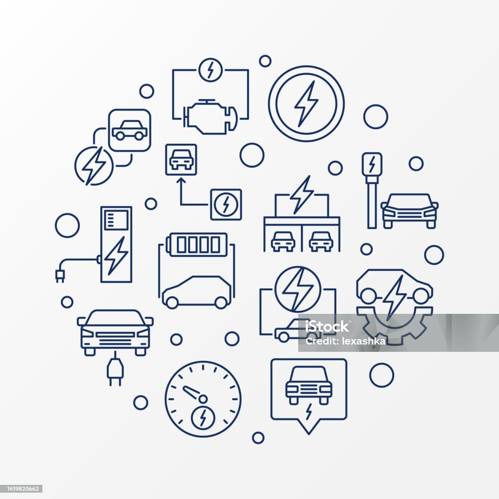 Ev Plug Vector Plugin Ev Round Vector Illustration On White Background Stock ...