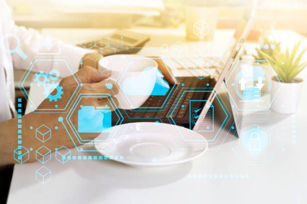 istock Cloud operations manage data and monitor business. Use computer equipment to transmit data. 1419821593