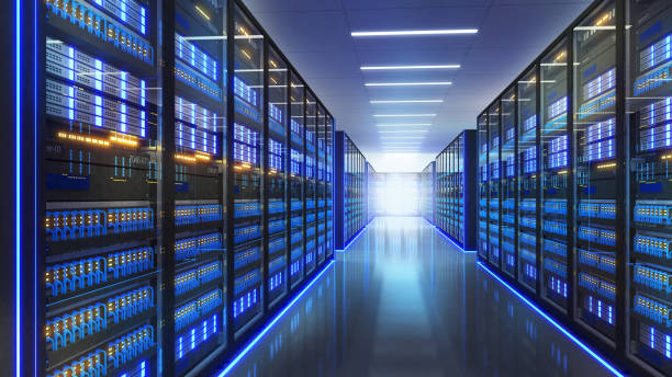 salle de serveurs,grand centre de stockage,centre de données et technologie de connectivité de données,rendu 3d - network server tower rack computer photos et images de collection