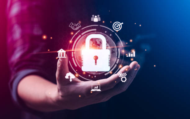 istock Cybersecurity and privacy concepts to protect data. Businessman preventing data hacking and cyber security network key icon and internet technology networking.online scammers, denial of service (DDoS) 1419822538
