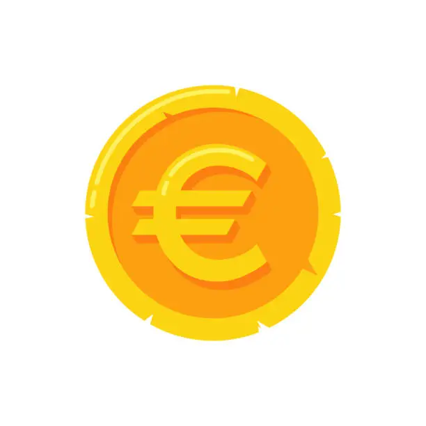 Vector illustration of illustration of a euro coins. business or financial illustration vector graphic asset