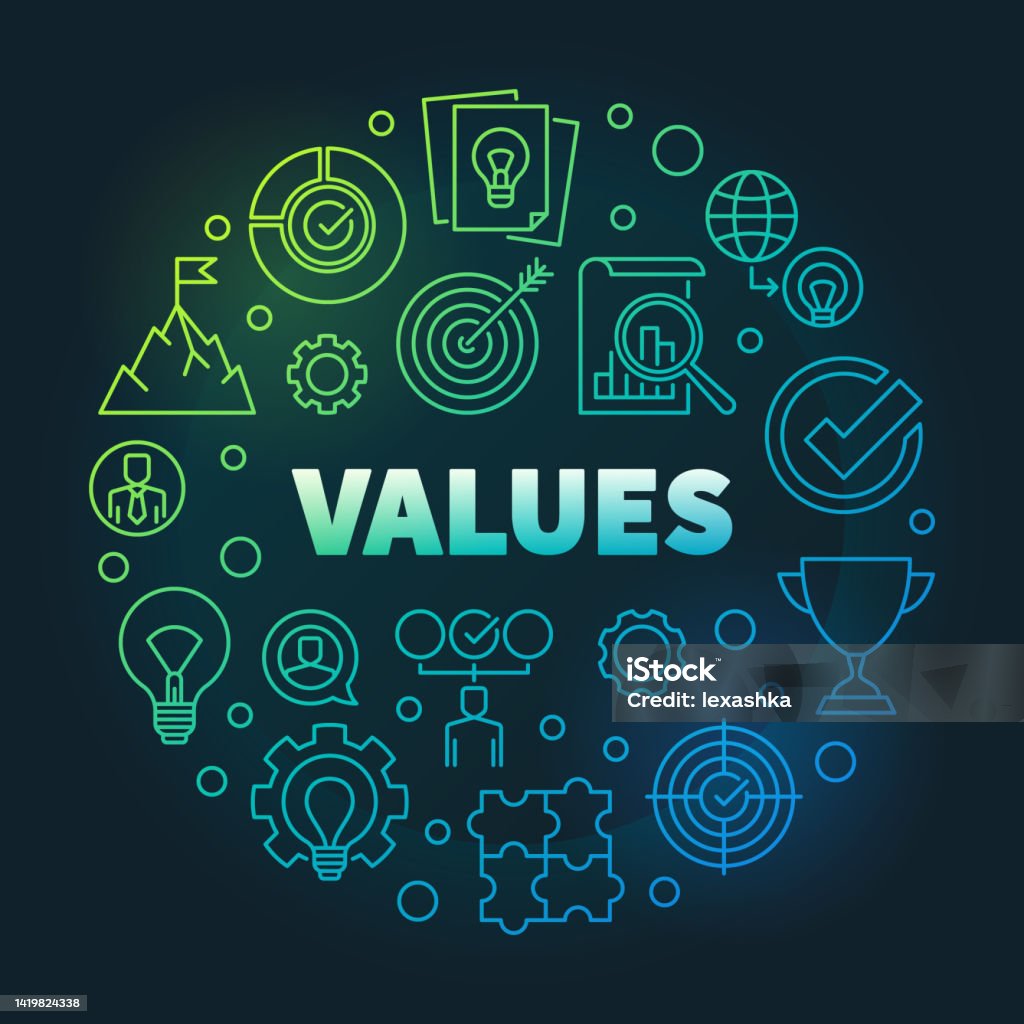 Values Graphics Vector Business Values Vector Round Colored Linear Illustration Stock ...